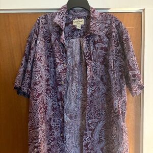 Cooke street fish and aquatics pattern button up shirt for men